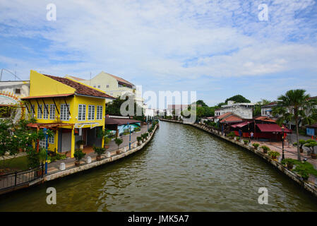 Vue de la rivière Melaka, Malacca, Malaisie Banque D'Images