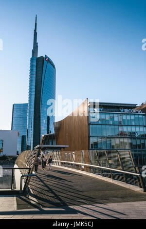 Milan, Italie - 25 juillet 2017 : Futuristic quartier de Porta Nuova, construit pour l'Expo 2015 à Milan, Italie Banque D'Images