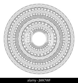 Mandalas pour livre à colorier. Noir et blanc décoration ornement Contour rond. Forme de fleur inhabituelle. Oriental et thérapie anti-stress yoga l. Banque D'Images