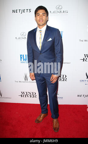 Los Angeles, États-Unis. 26 juillet 2017. 26 juillet 2017 - Los Angeles, Californie - Martin Sensmeier. ''Wind River'' Los Angeles première au Theater at Ace Hotel. Crédit photo : F. Sadou/Admedia Banque D'Images