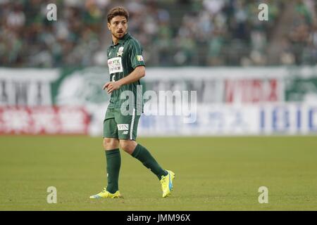 Gifu, Japon. 09 juillet 2017. Sisinio (Gifu) Football/soccer : 'japonais Meiji Yasuda J2 2017 League' match entre FC Gifu Kyoto Sanga FC 3-2 au Stade de Nagaragawa Centre commémoratif de Gifu à Gifu, Japon . Credit : Mutsu Kawamori/AFLO/Alamy Live News Banque D'Images