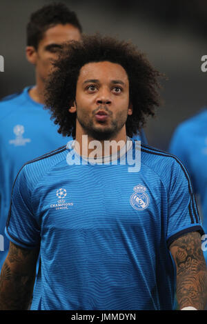 ROME, ITALIE - 2016 février : Marcelo au cours de match de football de Ligue des Champions 2015-2016 last-16 entre l'a.s. Roma vs Real Madrid au Stade olympique le 17 février 2016 à Rome. Banque D'Images