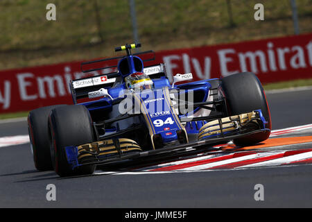 Budapest, Hongrie. 28 juillet, 2017. Sport Automobile : Championnat du Monde de Formule 1 de la FIA 2017, Grand Prix de Hongrie, # 94 Pascal Wehrlein (GER, Sauber F1 Team), Crédit : dpa/Alamy Live News Banque D'Images