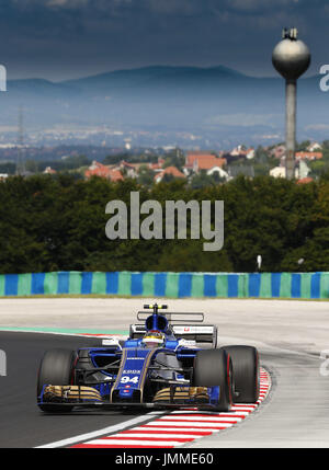 Budapest, Hongrie. 28 juillet, 2017. Sport Automobile : Championnat du Monde de Formule 1 de la FIA 2017, Grand Prix de Hongrie, # 94 Pascal Wehrlein (GER, Sauber F1 Team), Crédit : dpa/Alamy Live News Banque D'Images