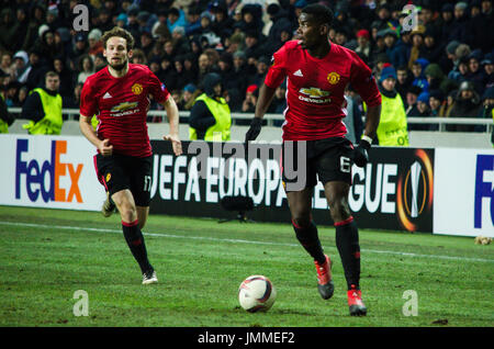 ODESSA, Ukraine - le 08 décembre 2016 : Paul Pogba au cours de l'UEFA Europa League entre Zarya Lugansk vs Manchester United (Manchester, Royaume-Uni), Ukraine Banque D'Images