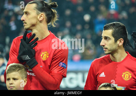 ODESSA, Ukraine - le 08 décembre 2016 : Zlatan Ibrahimovic au cours de l'UEFA Europa League match entre Zarya Lugansk vs Manchester United (Manchester, Royaume-Uni), Ukraine Banque D'Images