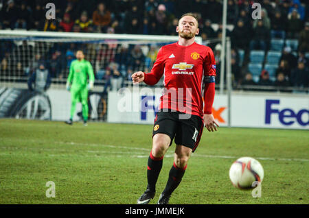 ODESSA, Ukraine - le 08 décembre 2016 : Wayne Rooney au cours de l'UEFA Europa League match entre Zarya Lugansk vs Manchester United (Manchester, Royaume-Uni), Ukraine Banque D'Images