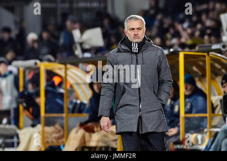 Jose Mourinho, moments de jeu en match 1/8 de finale de la Ligue Europa entre 'FC Rostov" et "Manchester United", 09 mars 2017 à Rostov-sur-Don, en Russie. Banque D'Images