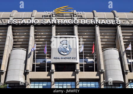 MADRID, ESPAGNE-25 août:Santiago Bernabeu du Real Madrid le 25 août 2012 à Madrid, Espagne. Real Madrid C.F. a été créé en 1902. C'est le meilleur club du XX siècle selon la FIFA. Banque D'Images