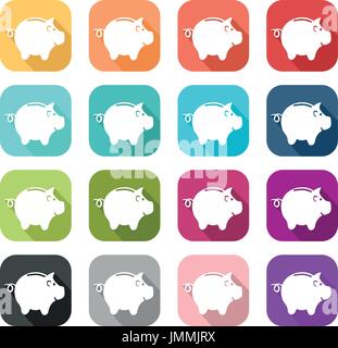 Tirelire icône pour illustrer l'épargne, et de l'argent frais Illustration de Vecteur