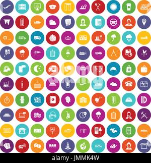 Dispatcher 100 icons set color Illustration de Vecteur