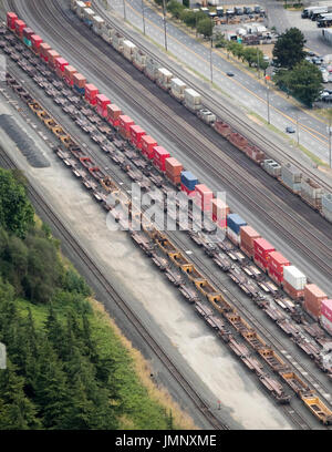 Union Pacific Railroad tracks à côté de Boeing Field, Seattle, Washington State, USA Banque D'Images