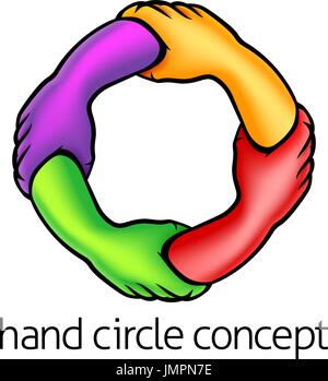 Concept Cercle mains Illustration de Vecteur