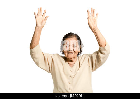 Portrait of a senior woman. Isolé sur fond blanc avec clipping path Banque D'Images