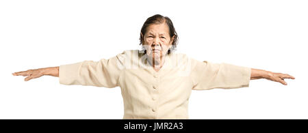 Portrait of a senior woman. Isolé sur fond blanc avec clipping path Banque D'Images