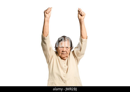Portrait of a senior woman. Isolé sur fond blanc avec clipping path Banque D'Images