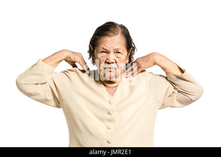 Portrait of a senior woman. Isolé sur fond blanc avec clipping path Banque D'Images