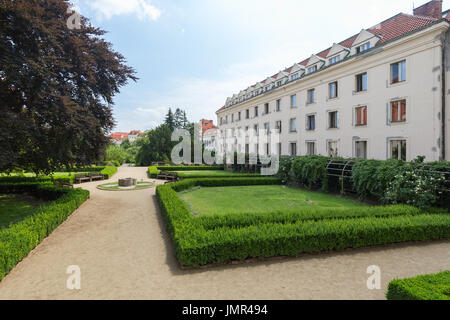 Jardin formel et capacités à l'Vojan Gardens (Vojanovy sady). C'est un jardin public à la Mala Strana à Prague, en République tchèque. Banque D'Images