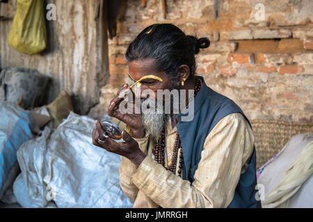 Dans Sadhu temple de Pashupatinath, Népal. Banque D'Images