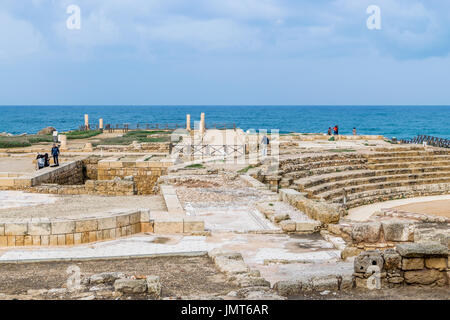 Césarée Maritima - Vue sur la mer Banque D'Images