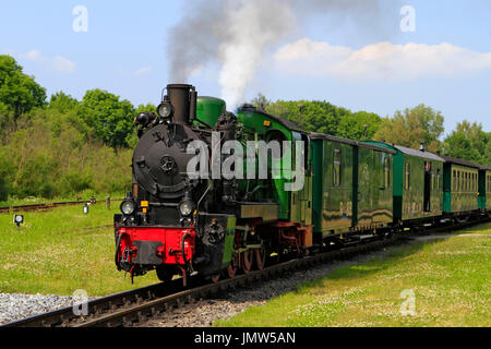 Ruegensche Rasender Roland, Kleinbahn, chemin de fer à voie étroite à la station Putbus, Rügen, Mecklembourg-Poméranie-Occidentale, Allemagne, Europe Banque D'Images