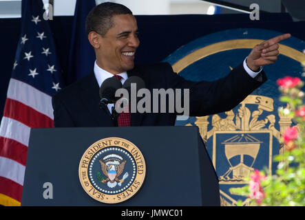 Annapolis, Maryland - 22 mai 2009 -- Le président des États-Unis, Barack Obama, est l'ouverture à l'adresse 2009 U.S. Naval Academy l'obtention du diplôme..Credit : Kristoffer Tripplaar-Pool via CNP