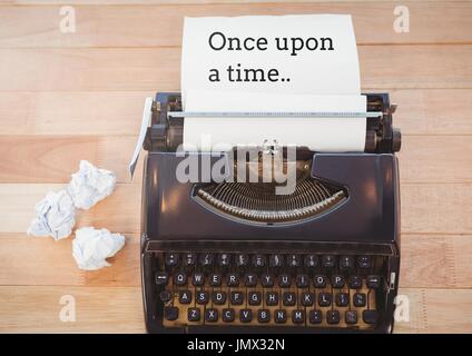 Digital composite de Il était une fois texte écrit à la page avec dactylographier Banque D'Images