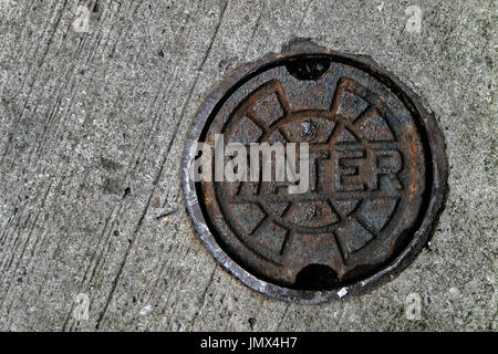 Un couvercle de trou d'eau principale. Banque D'Images