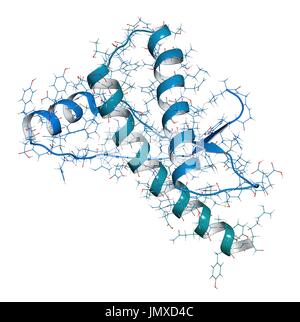 Structure du prion humain, modèle de dessin animé 3D isolé, fond blanc ...