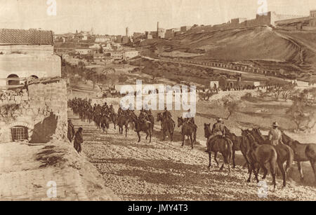 Australian light horse sous les murs de Jérusalem, 1917 Banque D'Images