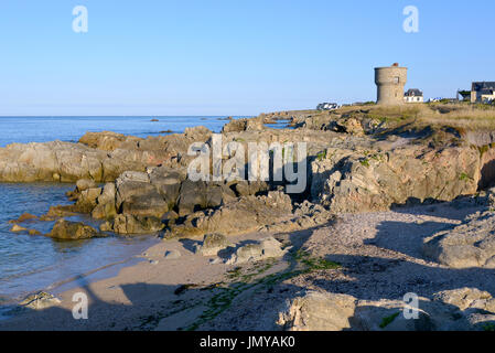 Rocky Wild Coast (Côte sauvage en français) de Le Pouliguen en région Pays de la Loire dans l'ouest de la France Banque D'Images