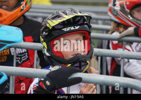 Londres, Angleterre, Royaume-Uni. 27 juillet, 2017. Des centaines de participer pour la Prudential Ride Londres à Lee Valley VeloPark. Credit : Voir Li/Alamy Live News Banque D'Images