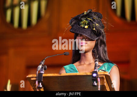 Londres, Royaume-Uni. 29 juillet, 2017. Danicka Reid Hall, Miss Jamaïque UK 2017.En Jamaïque, le Haut Commissaire de l'UK, Seth George Ramocan dirige un service de louange et d'action au Methodist Central Hall de Westminster, avec chant, danse et parlé des contributions et des sermons dont le vice-maire de la ville de Westminster, la conseillère Jan Prendergast. © Peter Hogan/Alamy Live News Banque D'Images