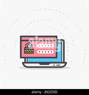 Login et mot de passe d'ordinateur portable Illustration de Vecteur