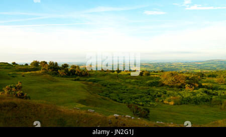 Voir à la NW sur Bodmin Moor, tard en soirée l'été Banque D'Images