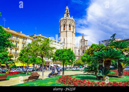 Tour micalet, micalet dans la plaza de la Reina, Valencia, Espagne, Europe Banque D'Images