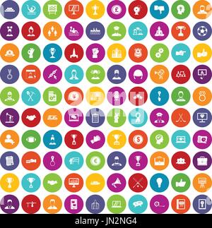 Leadership 100 icons set color Illustration de Vecteur
