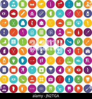Soins médicaux 100 icons set color Illustration de Vecteur