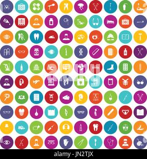 Treatmet 100 medical icons set color Illustration de Vecteur
