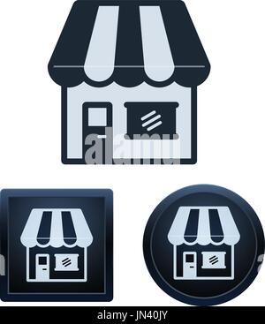 Simple et de forme bouton store icônes sur fond blanc pour vos dessins. Les icônes d'illustration vectorielle. Illustration de Vecteur