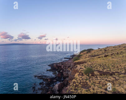 Vue aérienne de la côte près de Haleakala Maui Banque D'Images