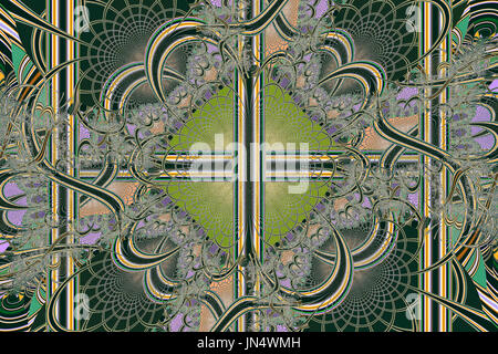 Image fractale sur un magnifique cadre des lignes de couleur, tissage dans un beau masque . Banque D'Images