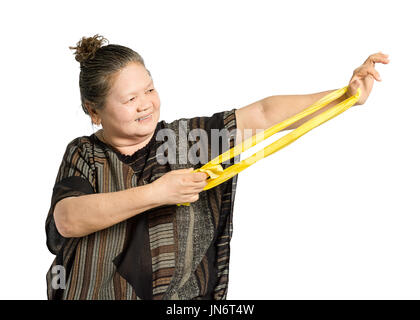 Portrait of a young woman exercising. Isolé sur fond blanc avec clipping path Banque D'Images