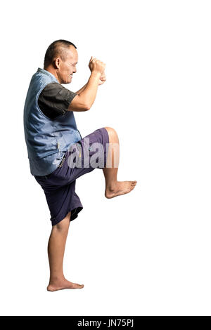 Portrait of a senior man. Isolé sur fond blanc avec copie espace Banque D'Images