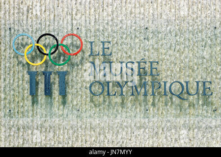 Lausanne, Suisse - le 26 août 2016 : Musée Olympique fragment fontaine à Lausanne, Suisse. Banque D'Images