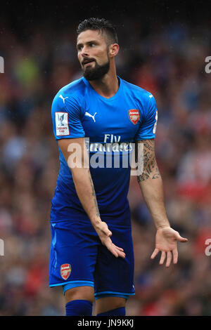 Olivier Giroud d'Arsenal lors du match de la coupe Emirates au stade Emirates, Londres. APPUYEZ SUR ASSOCIATION photo. Date de la photo: Samedi 29 juillet 2017. Voir PA Story FOOTBALL Arsenal. Le crédit photo devrait se lire comme suit : John Walton/PA Wire. Banque D'Images