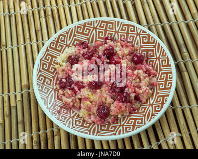 Albalu polow - Riz persan avec griottes Banque D'Images