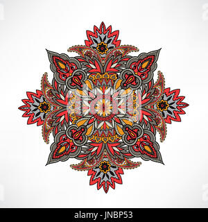 Ornement oriental arabe fond ethnique mandala amulet Abstract floral motif géométrique cercle géométrique pour l'élément, Kaléidoscope, medall de vacances Banque D'Images