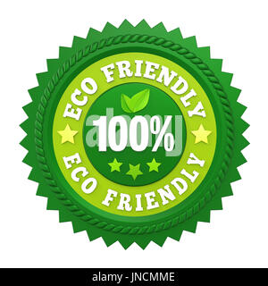 100 % éco-label Badge Isolated Banque D'Images