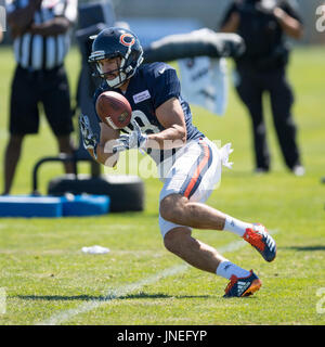 Bourbonnais, Illinois, USA. 29 juillet, 2017. - Chicago Bears # 18 Daniel Braverman attrape un col pendant le camp d'entraînement sur le campus de Olivet Nazarene University, Bourbonnais, IL. Credit : csm/Alamy Live News Banque D'Images